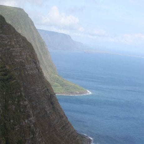 Hawaii's majestic sea cliff during the helicopter trip in Maui.