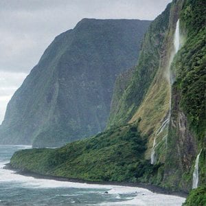 A majestic cliff side during the Maui aerial adventure.