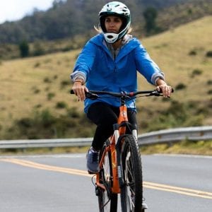 Guest enjoying the bike ride adventure on a Maui bike tour.