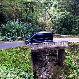 Traversing the Hana way on your Maui road tour.