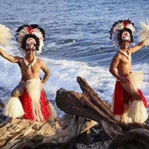 Hawaii Male Hula Dancers in Maui with Oceanfront Views