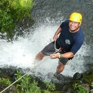 Rappelling on Maui with a smile