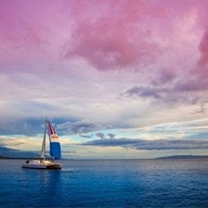 Sailing off Maui at Sunset