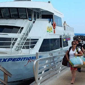 Disembarking Lanai Expeditions Maui