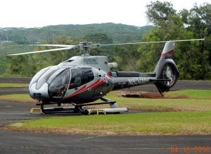 Sunshine Helicopters ready to take off for an exciting helicopter trip in Maui.