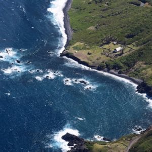 A mesmerizing bird's-eye view of a beach and ocean captured during a 45-min helicopter tour in Maui.