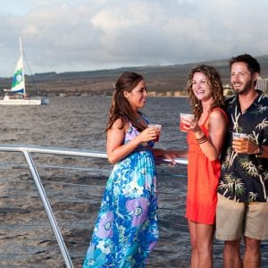 Sharing time with friends on sunset dinner sail