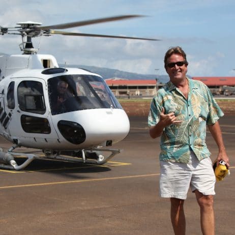 Air Maui Helicopters getting ready to take off for Haleakala