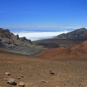 Breathtaking aerial view of Haleakala Crater during the best helicopter tour in Maui.