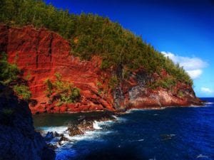 red sand beach