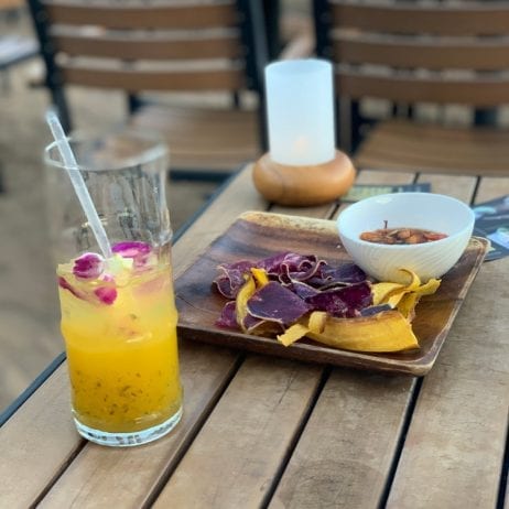 Taro Chips and Specialty Drinks